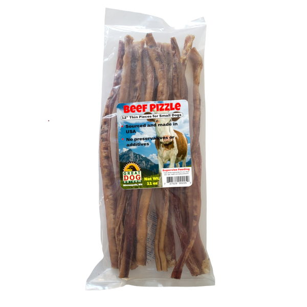 What is beef top pizzle made of