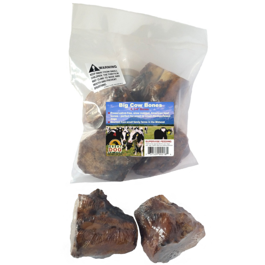 GREAT DOG Big Beef Bones - 4 Count - Sourced and Made in USA