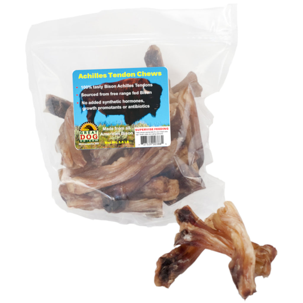 GREAT DOG Bison Tendon Chews 1.5 LB Bag - Sourced and Made in USA