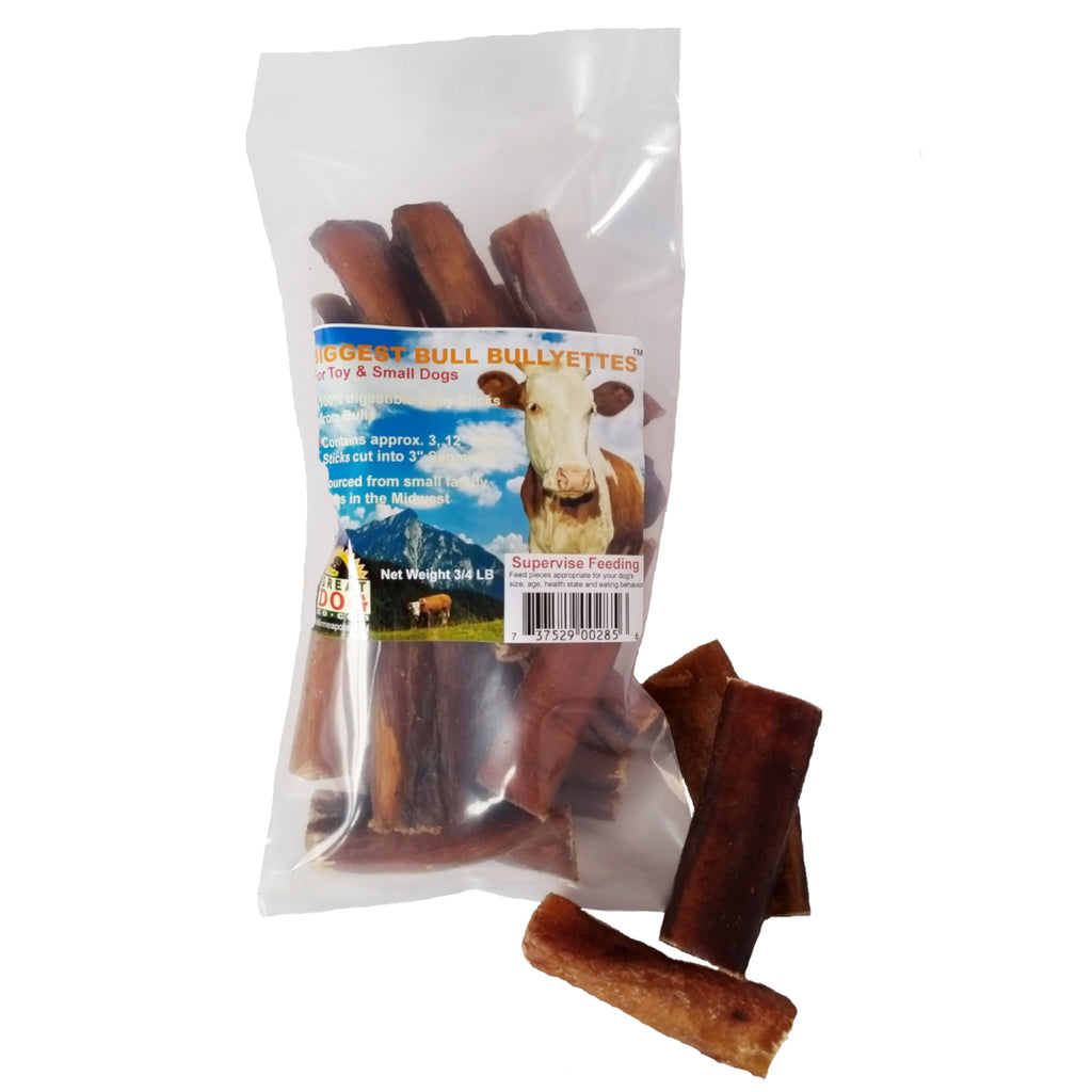 GREAT DOG Biggest Bull Bullyettes (Bull Pizzle) - 12 oz Bag - Sourced and Made in USA