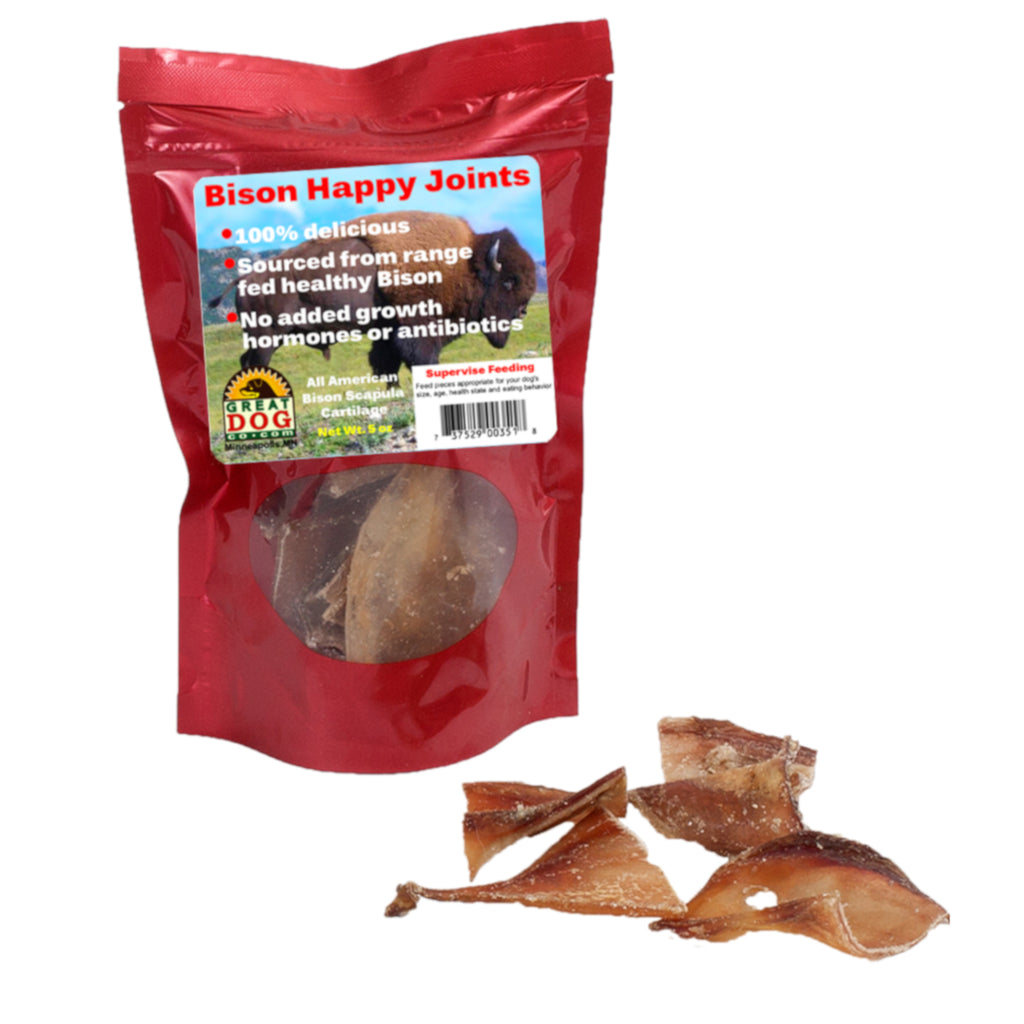 GREAT DOG Bison Happy Joints (Bison Scapula) 5.0 oz Bag - Sourced and Made in USA