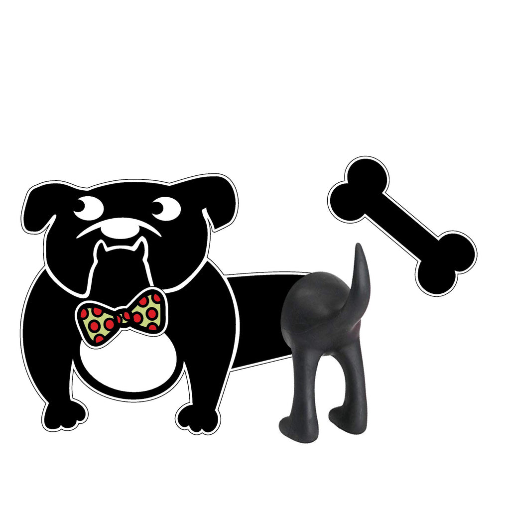 GREAT DOG Removable Vinyl Wall Decal and Dog Tail Hook Set (Oreo)