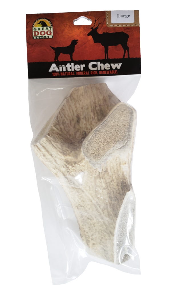 GREAT DOG Large Red Deer Antler - Best for Dogs 45- 70 LBS - Sourced and Made in USA