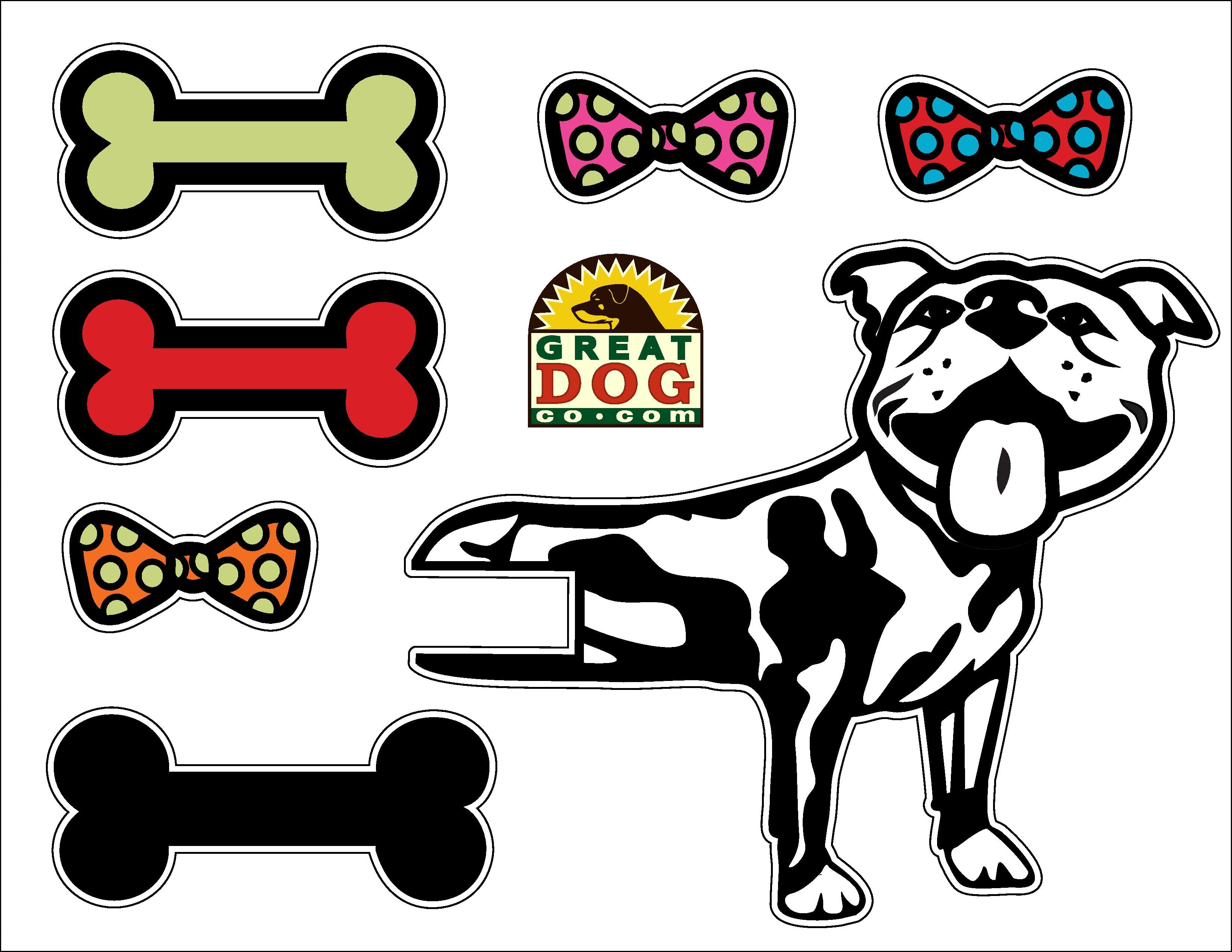 GREAT DOG Removable Vinyl Wall Decal and Dog Tail Hook Set (Disco)