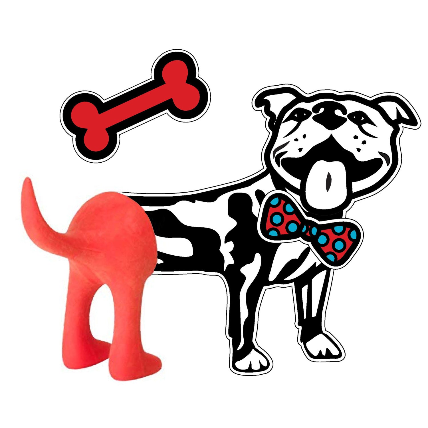 GREAT DOG Removable Vinyl Wall Decal and Dog Tail Hook Set (Disco)