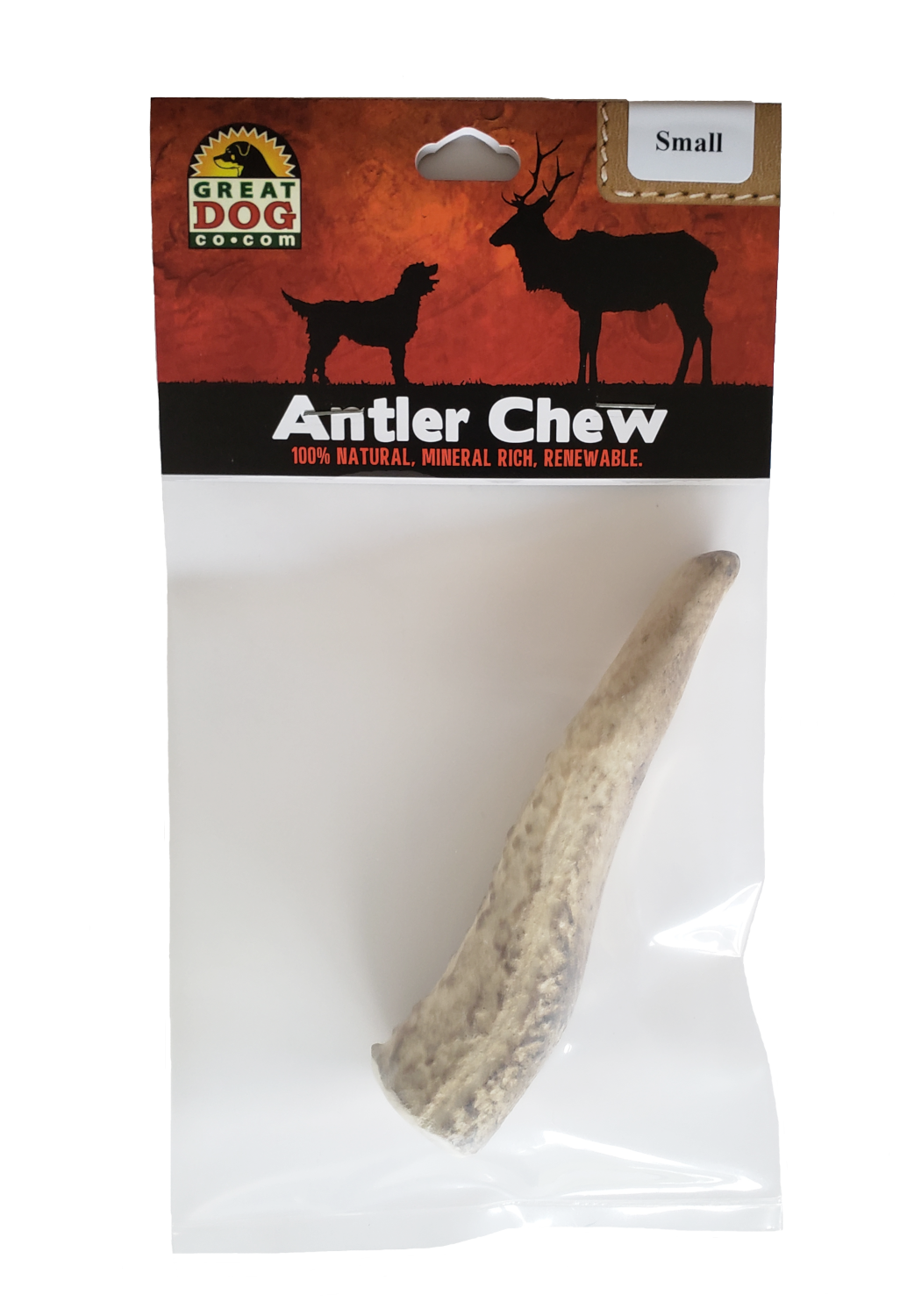 GREAT DOG Small Red Deer Antler Chew - Best for Dogs 8-25 LBS - Sourced and Made in USA